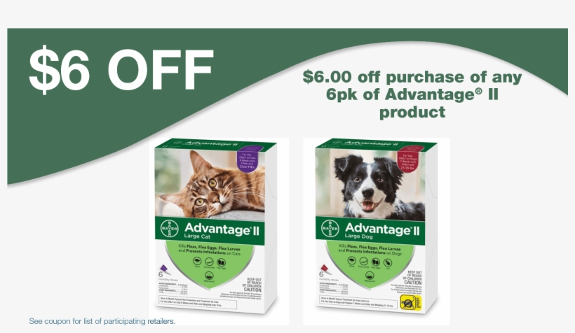 Save On Advantage Ii 6-pack Pet Products For Your Cat - Sears Coupons December 2010, transparent png #8172953
