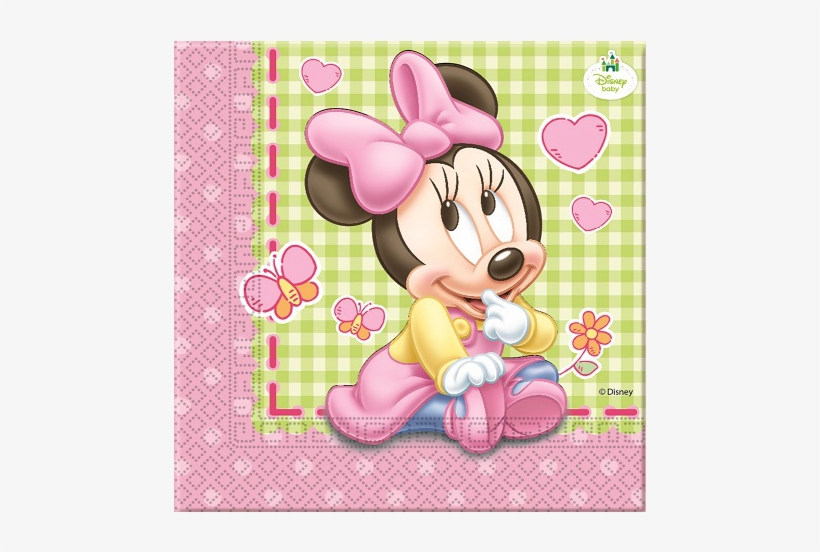 Tovaglioli Baby Minnie 33x33cm 20pz - Minnie Mouse 1st Birthday, transparent png #8173776