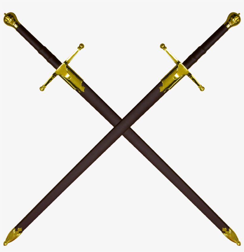 Double William Wallace Sword - Double Sword Gold Png, transparent png #8175997