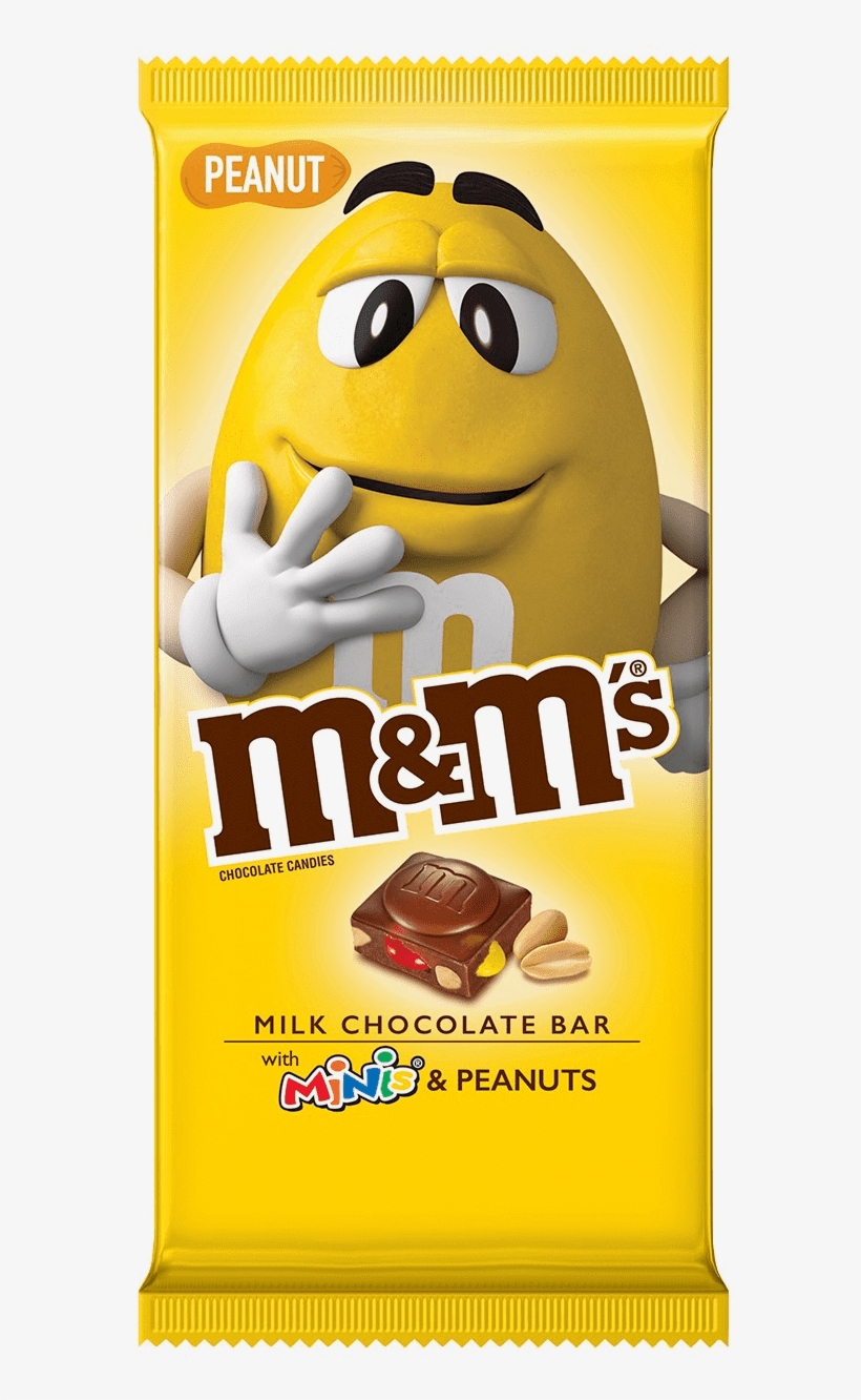 M&m's Milk Chocolate Bar With Minis & Peanuts - New M&m Chocolate Bar, transparent png #8176115