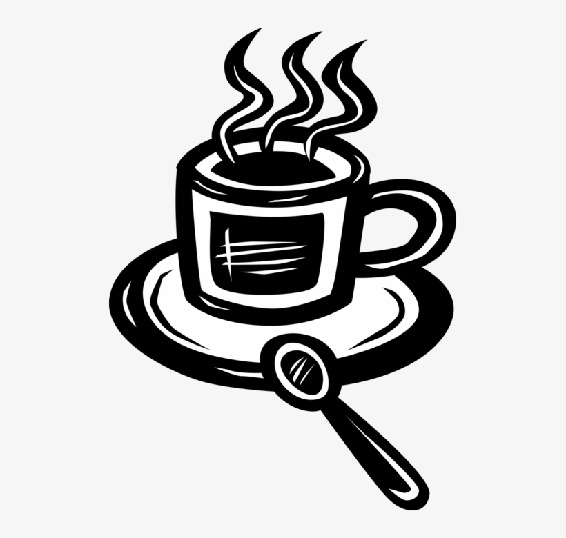 Vector Illustration Of Cup Of Hot Freshly Brewed Coffee, transparent png #8176911