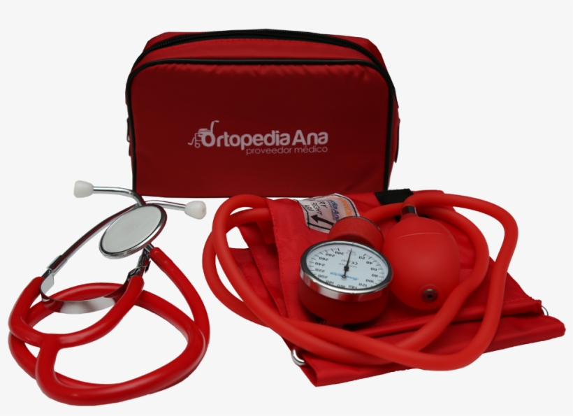 Kit De Baumanómetro Y Estetoscopio Rojo - Handbag, transparent png #8177672