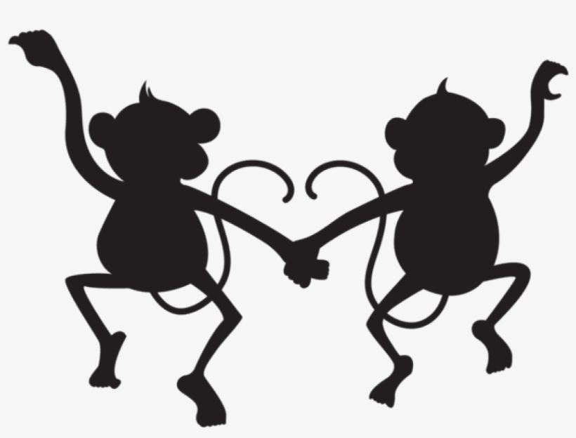 Free Png Cute Monkeys Silhouette Png - Monkey Clipart Silhouette, transparent png #8177748
