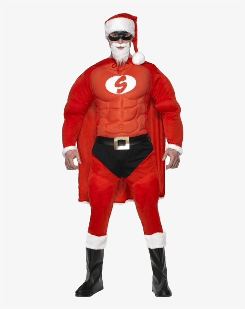 Super Fit Santa Costume - Superhero Santa Costume, transparent png #8179384