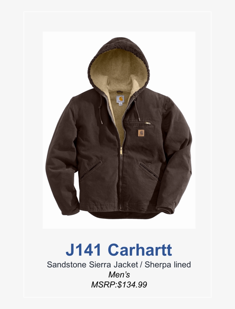 J141 Carhartt Thumbnail - Sandstone Sherpa Lined Sierra Jacket Moss, transparent png #8179718