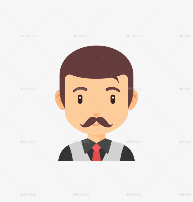 People/no Background/png/people Icon-02 - Smail Mustache Businessman Cartoon, transparent png #8180115