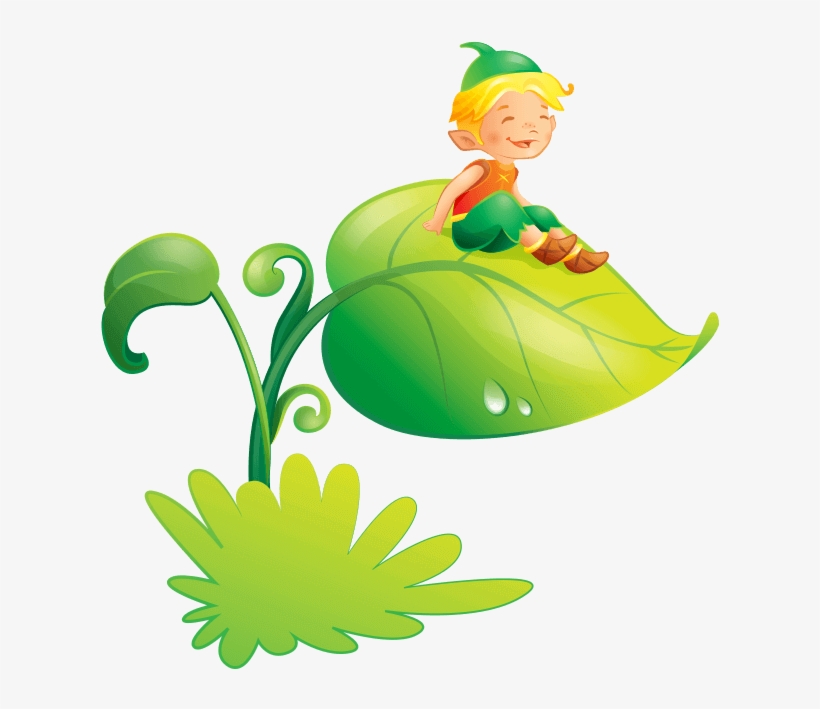 Elf On The Leaf - Folletti Per Bambini, transparent png #8180203