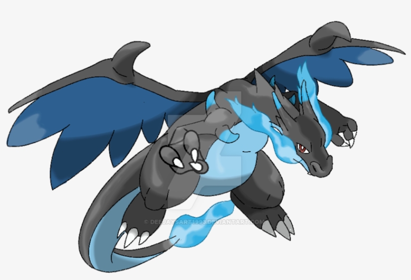 mega charizard x drawing