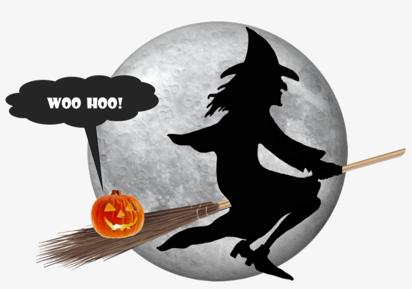 Picture - Witch On Broom Vector, transparent png #8181370