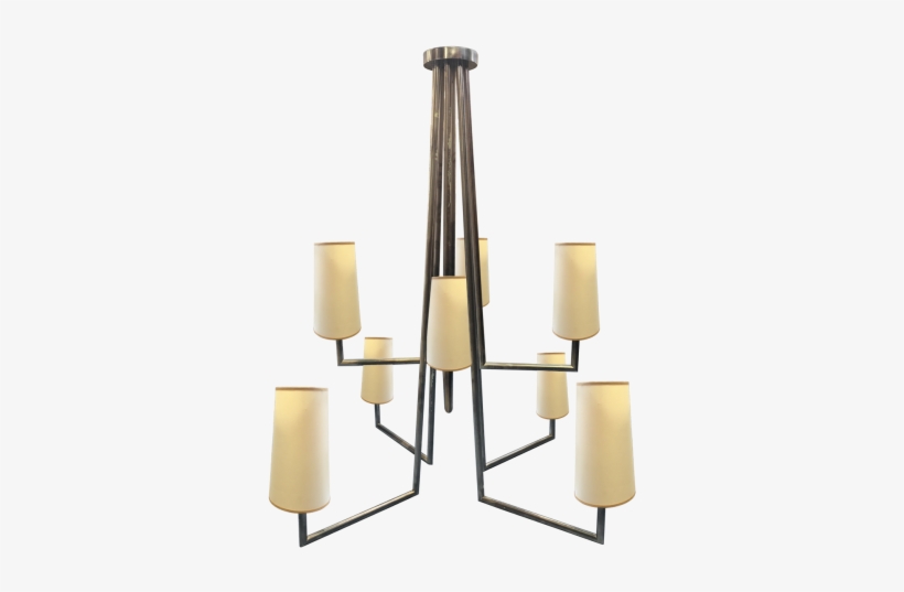 Stephen Mckay Contemporary Two Tier Eight Light Nickel - Chandelier, transparent png #8181760