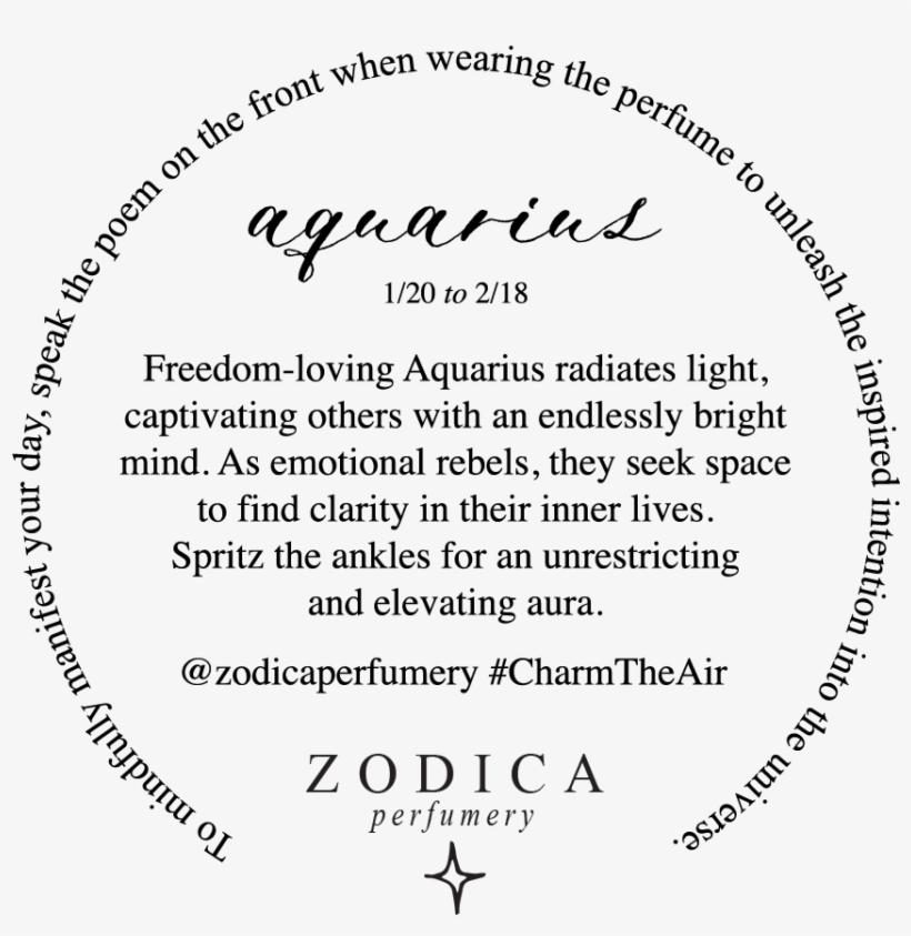 Aquarius 50ml Crystal Infused Zodiac Perfume - Document, transparent png #8181847