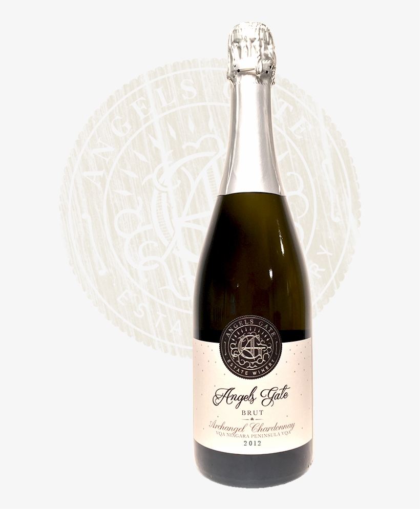 2012 Archangel Chardonnay Sparkling Vqa Niagara Peninsula - Glass Bottle, transparent png #8183072