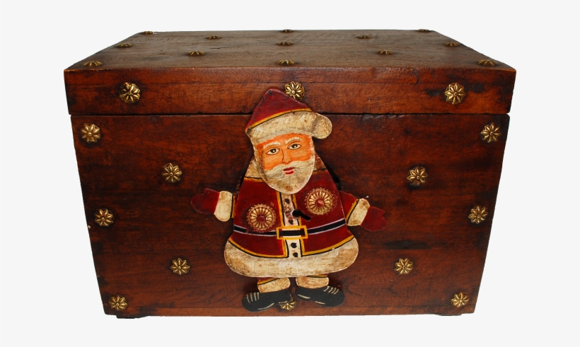 Wooden Gift Box With Iron Santa Lock - Plywood, transparent png #8183563