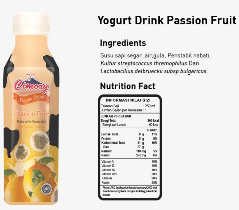 Cimory - Cimory Yogurt Passion Fruit, transparent png #8184089