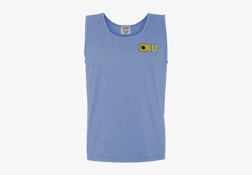 Kansas Jayhawks Sunflower Border Design Comfort Colors - Active Tank, transparent png #8184095
