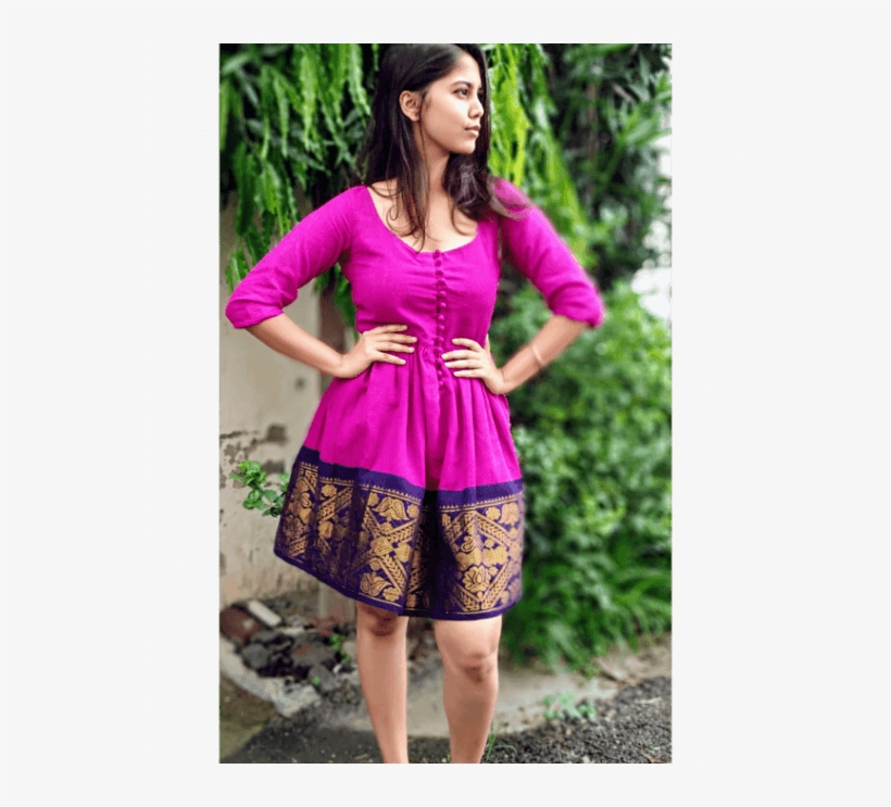 Saree To Dress Designs, transparent png #8185254