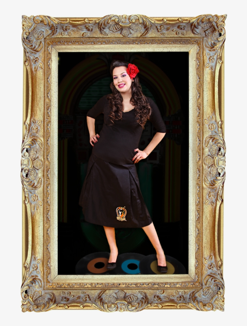 Lucky Lady Pin Up Girl Pleated Skirt - 19th Century Portrait Frame, transparent png #8185648