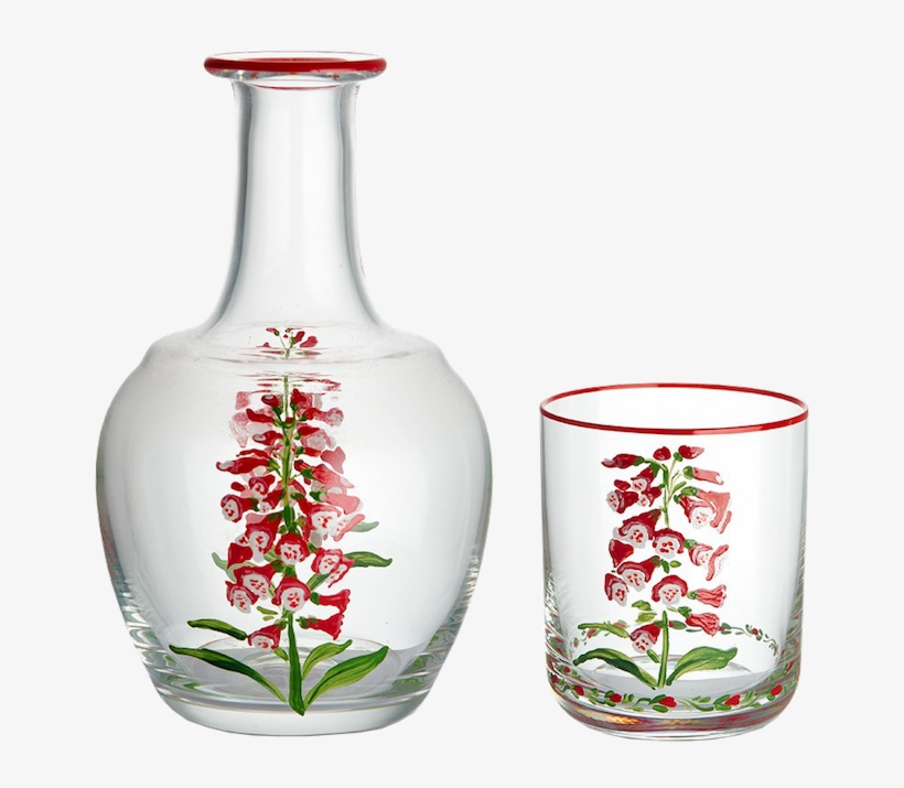 Murano Hand-painted Bedside Set - Decanter, transparent png #8186132