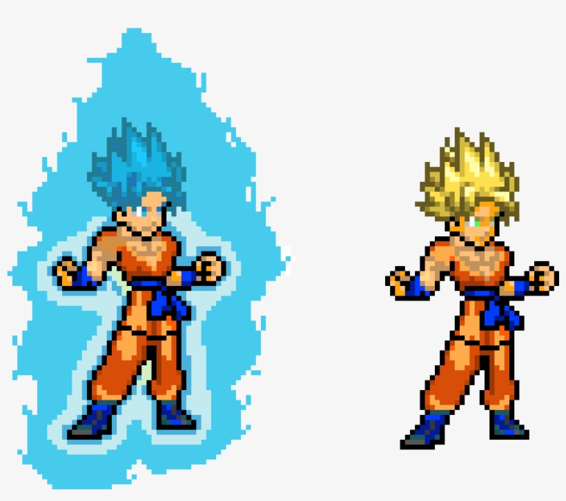 Super Sayian Blue Kaioken X10 Goku - Pixel Blue Kaioken Goku, transparent png #8186806