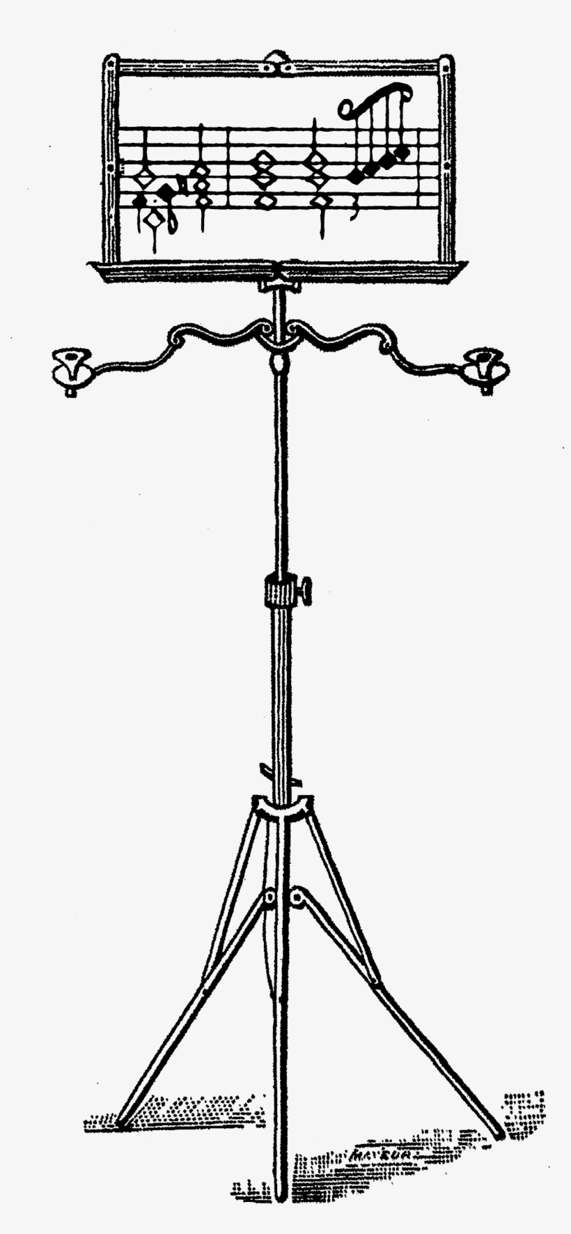 2045 Music Stand Victorian Era Free Vintage Clip Art - Drawing, transparent png #8187539