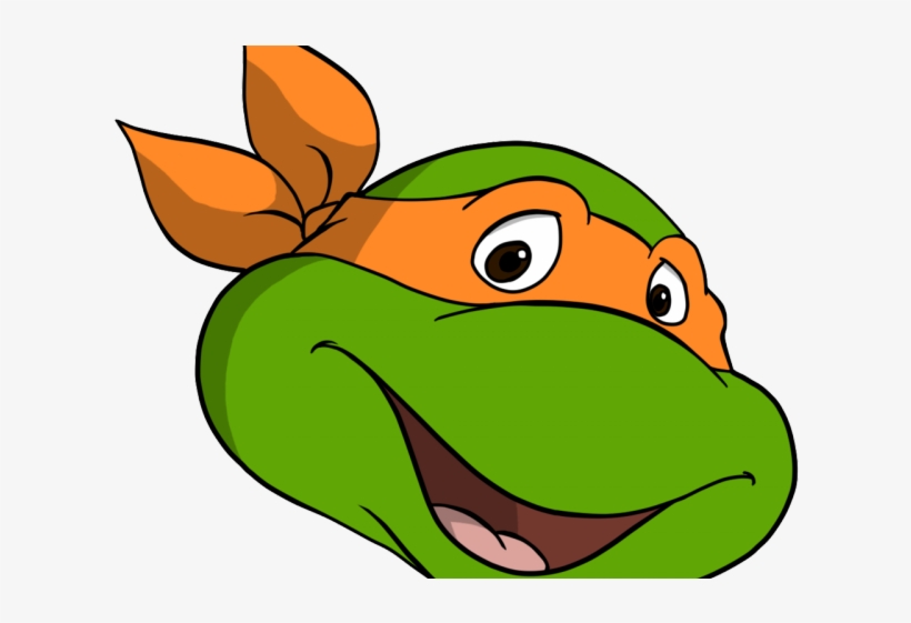 Tmnt Clipart Logo - Ninja Turtle Michelangelo Face, transparent png #8188643
