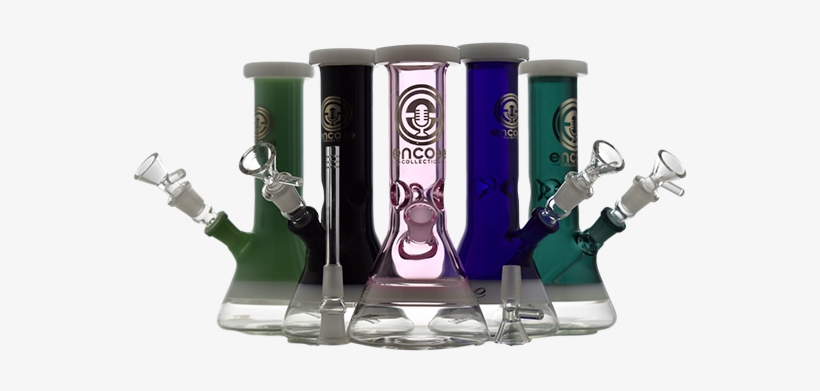 8" Mini Color Beaker With White Accent Water Pipe Bong - Corkscrew, transparent png #8192797