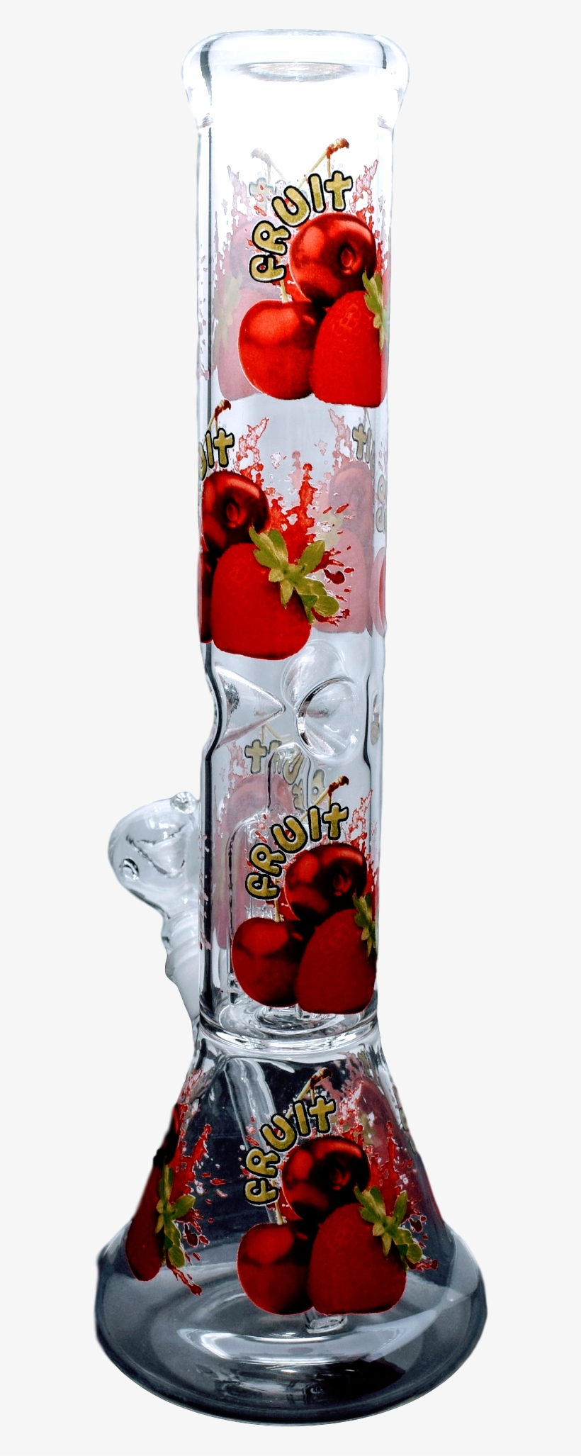 14" Inches 600g Fruit Design Water Bong Clear Glass - Strawberry, transparent png #8192995