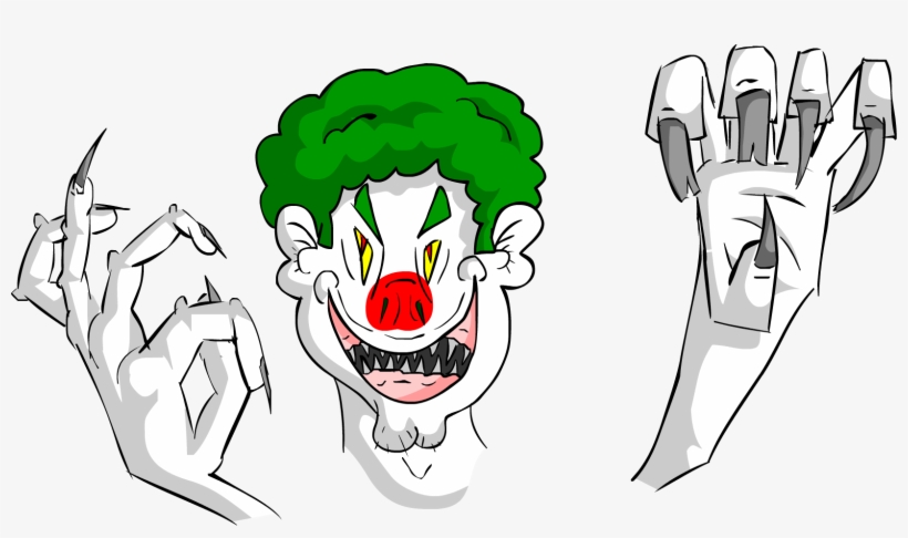 Its A Drawing Of A Scary Clown - Cartoon, transparent png #8193194