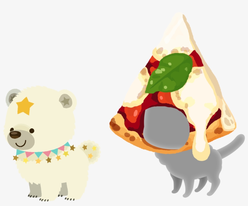 White Snowcub Pizza Hat Pet Parts - Cartoon, transparent png #8195224