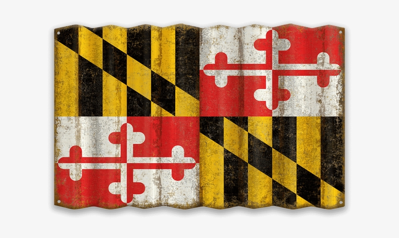 Maryland Corrugated State Flag - Black And Gray Maryland Flag, transparent png #8195348
