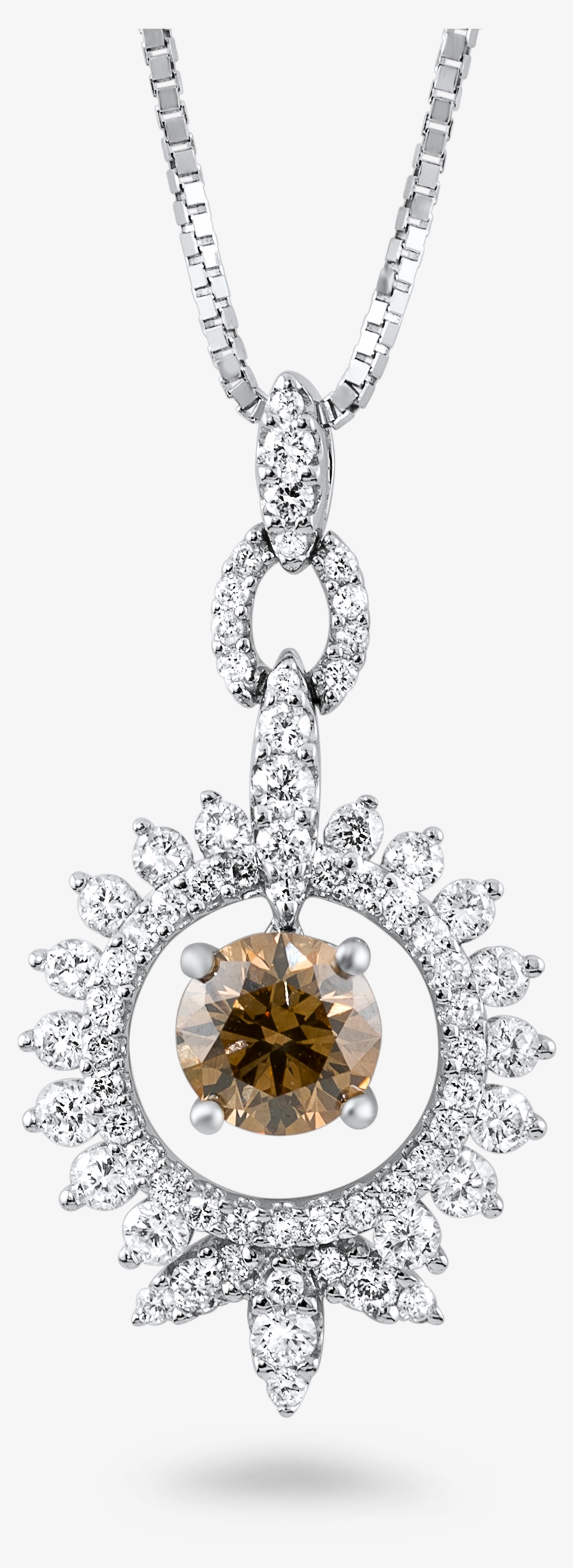 Beautiful Brown/white Diamond Pendant - Beautiful Pendant, transparent png #8195605