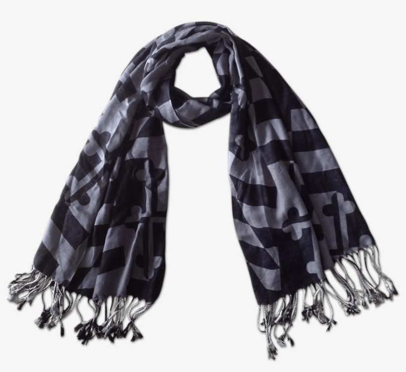 Greyscale Maryland Flag Scarf Route Apparel - Scarf, transparent png #8195632