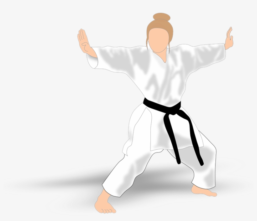 Kata Karate Martial Arts Girl Standing Defend - Karate, transparent png #8196864