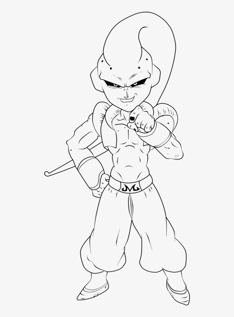 Chibi Majin Boo Gotenks Abs Buu Coloring Pages Sketch - Dibujos De Chibi Dragon Ball Para Colorear, transparent png #8197589