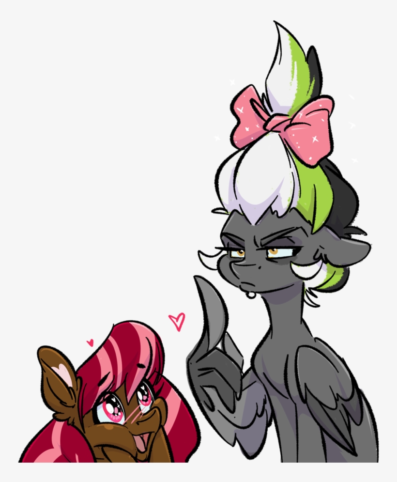 Kez, Blushing, Bow, Feather Fingers, Girly, Heart, - Cartoon, transparent png #8198019