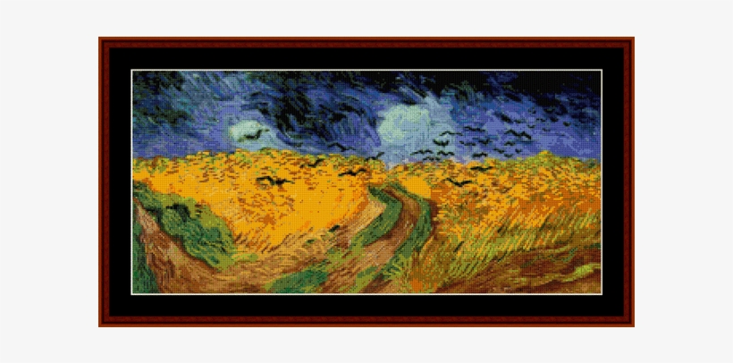Wheat Field With Crows - Vincent Van Gogh Meadow, transparent png #8198163
