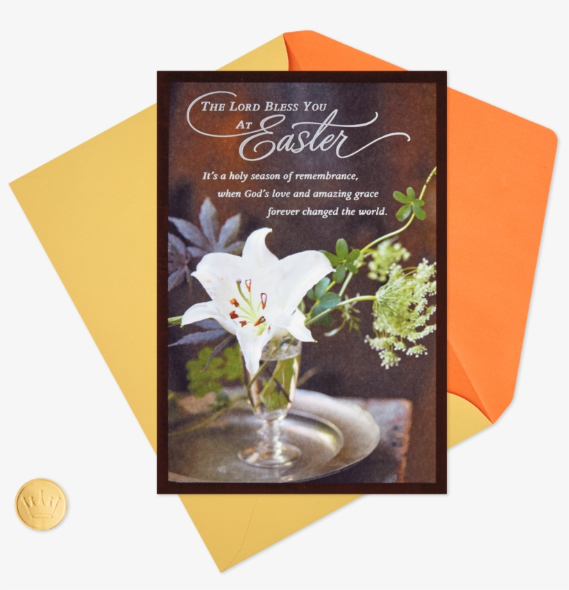 White Lily Flower In A Vase Religious Easter Card - Jasmine, transparent png #8198992