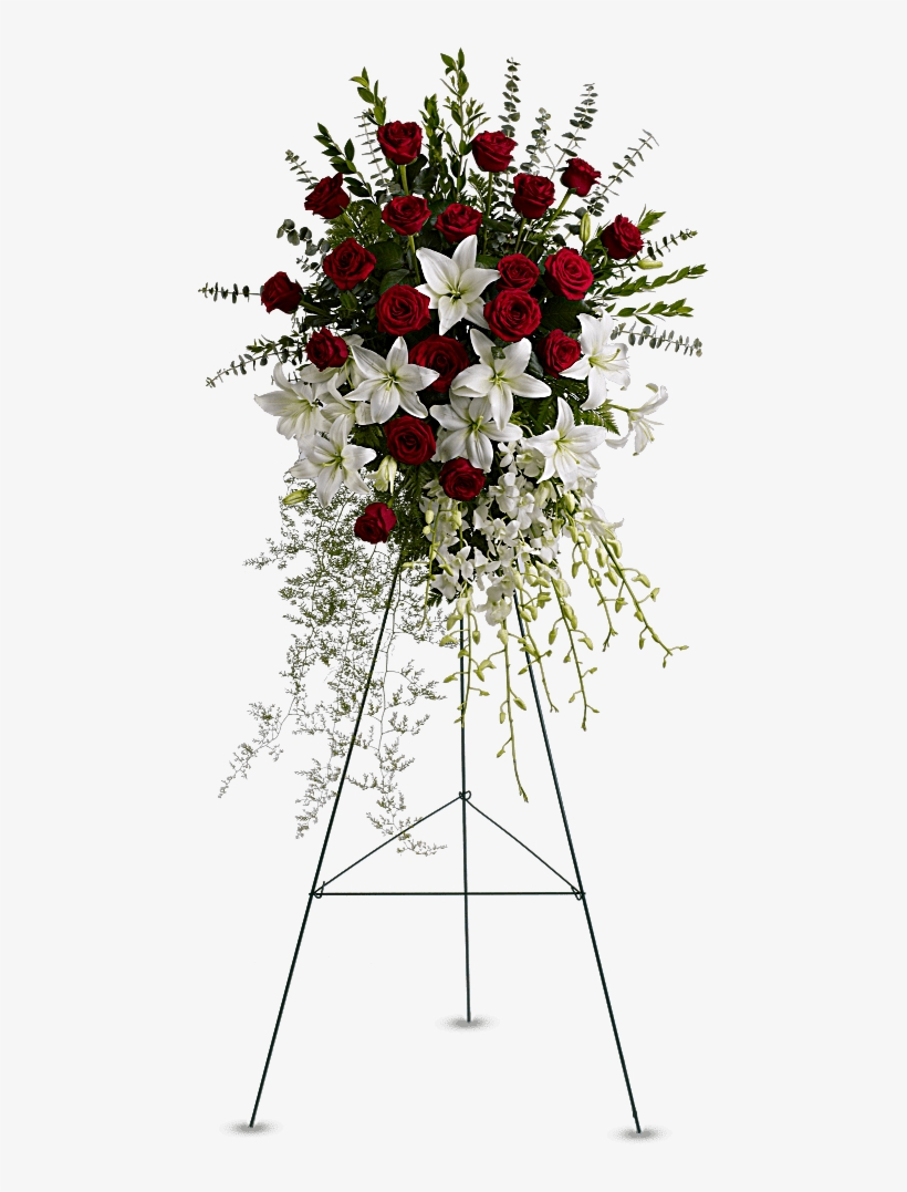 Lily And Rose Tribute Spray - Spray Flowers For Funerals, transparent png #8199123
