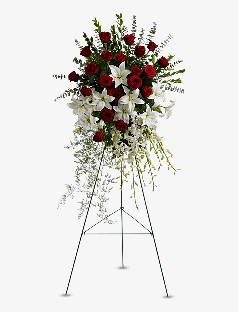Lily And Rose Tribute Spray - Spray Flowers For Funerals, transparent png #8199123