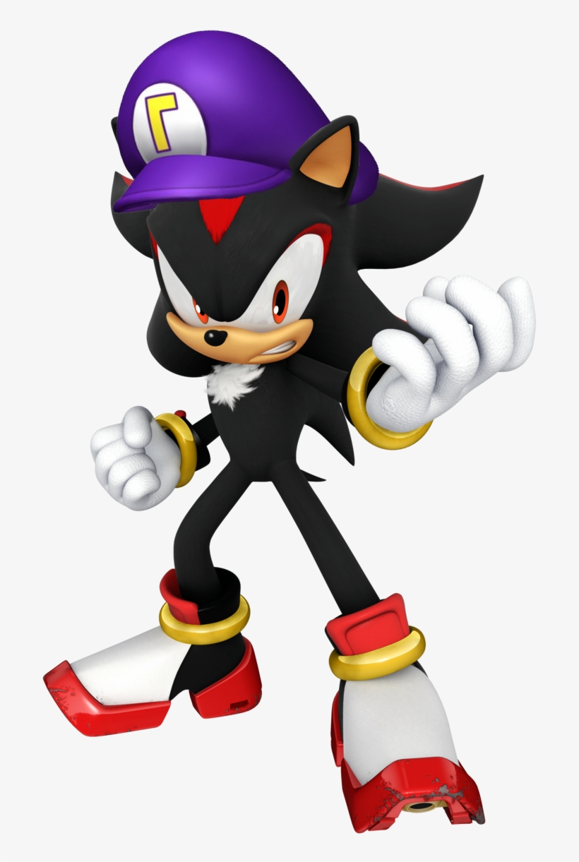 Waluigi's Hat On Shadow The Hedgehog - Shadow The Hedgehog Fighting Style, transparent png #8199318