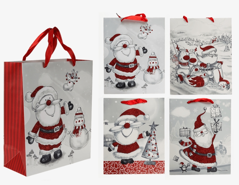 Paper Gift Bag - Paper Bag Christmas Blue, transparent png #8199490