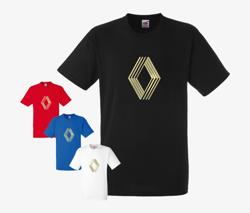 Renault Classic Logo Gold Design T-shirt - All Comic T-shirts, transparent png #820142