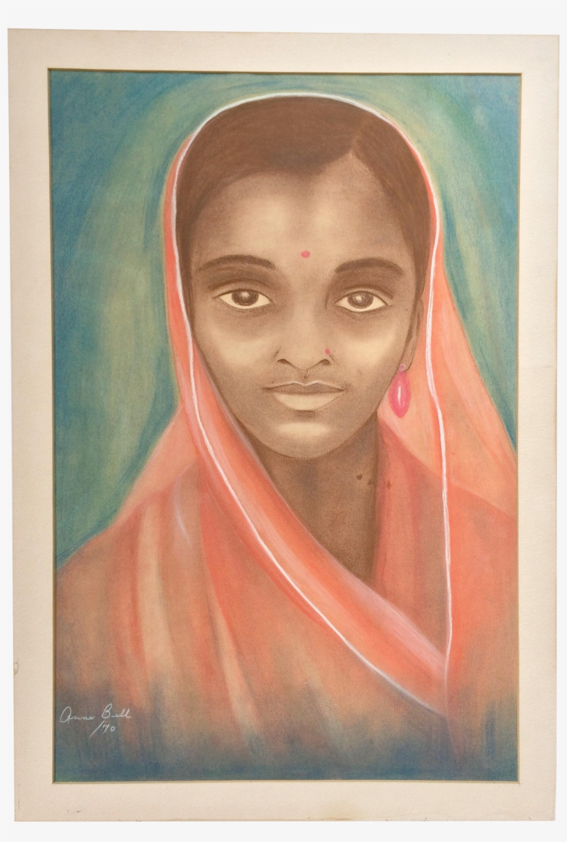 Vintage Original Portrait Drawing On Paper - Portrait, transparent png #820164