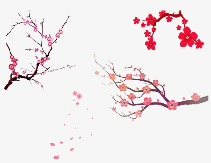 Cherry Blossom Tree Branch Png - Sakura Tree Painting Png, transparent png #820247