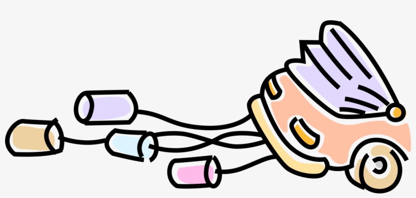 Vector Illustration Of Just Married Honeymoon Automobile, transparent png #820248