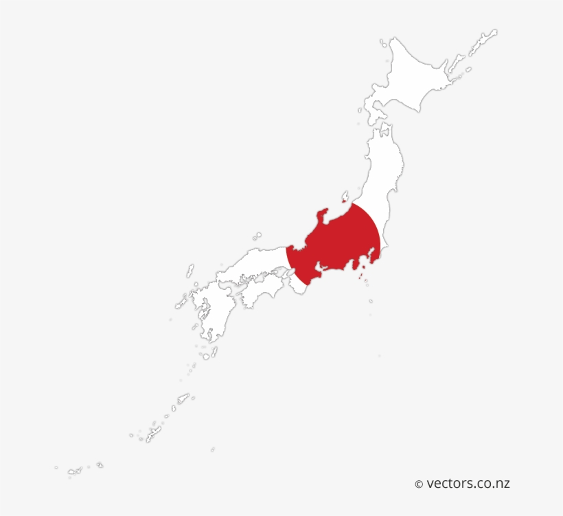 Flag Vector Map Of Japan - Flag Japanese Japan Flag Map, transparent png #821228