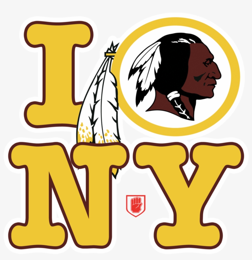 Drh Nyc 2018 Redskins Nyc Logo On Dark Yellow - Washington Redskins Logo Gif, transparent png #821681