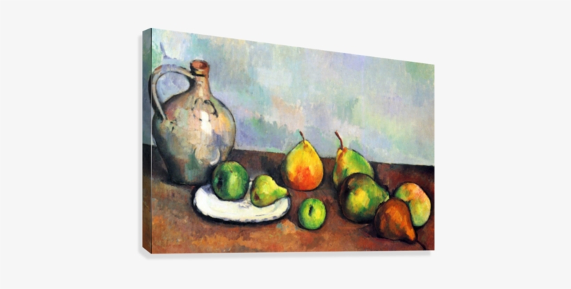Still Life, Jar And Fruit By Cezanne Canvas Print - Cezanne Still Life Fruit, transparent png #821950