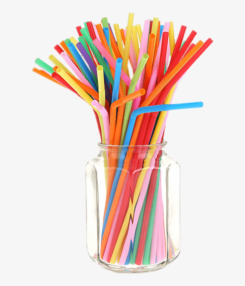 Coloured Straws In A Jar Png - Plastic Straws, transparent png #822140