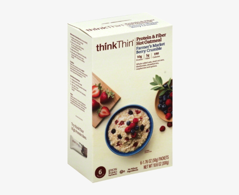 Thinkthin Farmer's Market Berry Crumble Protein & Fiber - Think Products - Thinkthin Protein And Fiber Hot Oatmeal, transparent png #822265